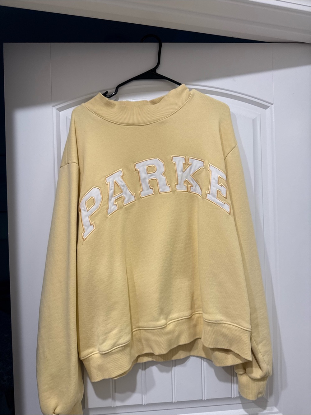 Parke Logo Yellow Boxy Crewneck Sweatshirt